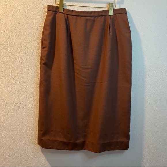 Women’s vintage Pendleton brown suit set blazer and skirt size 14 - Picture 7 of 9